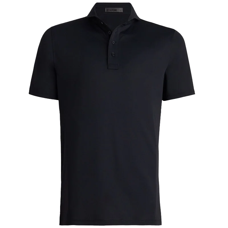 Rib Gusset Tech Pique Polo Onyx Black - AW24