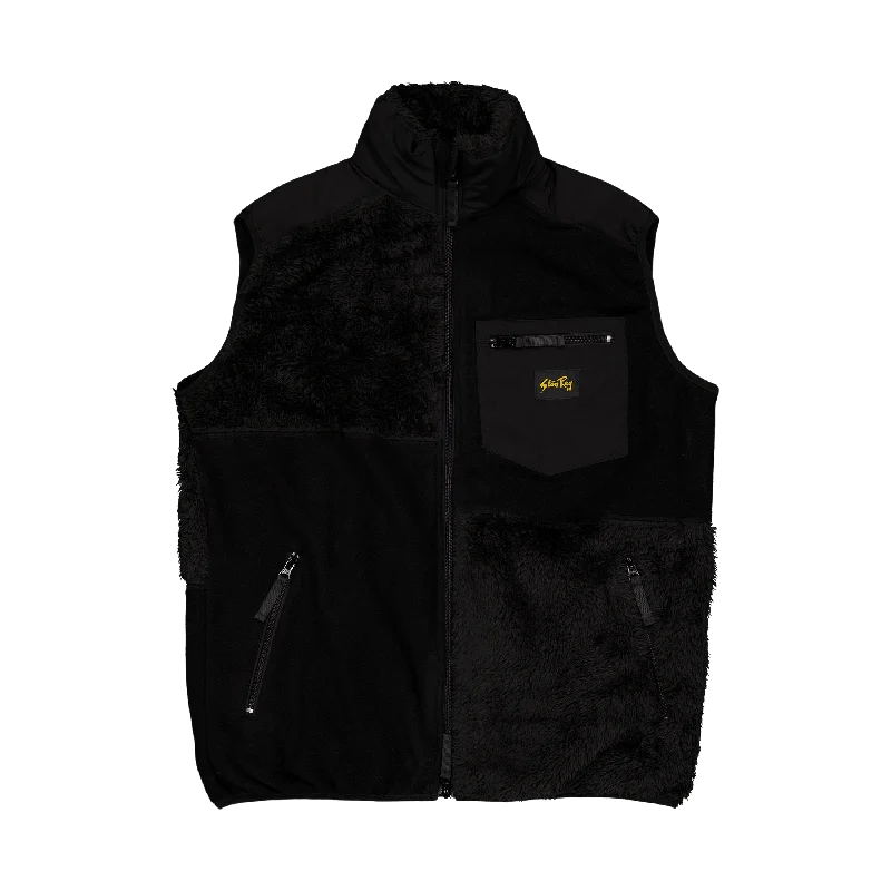 Patchwork Fleece Vest Black