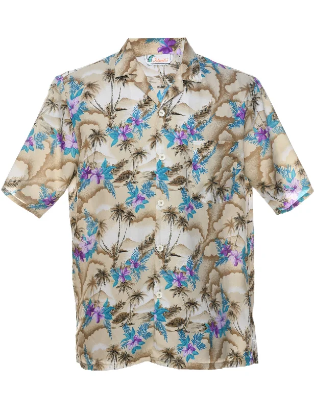 Floral Hawaiian Shirt - L