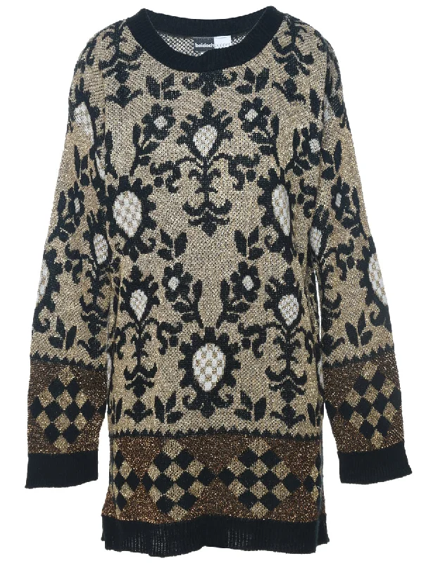 Floral Knit Jumper - M