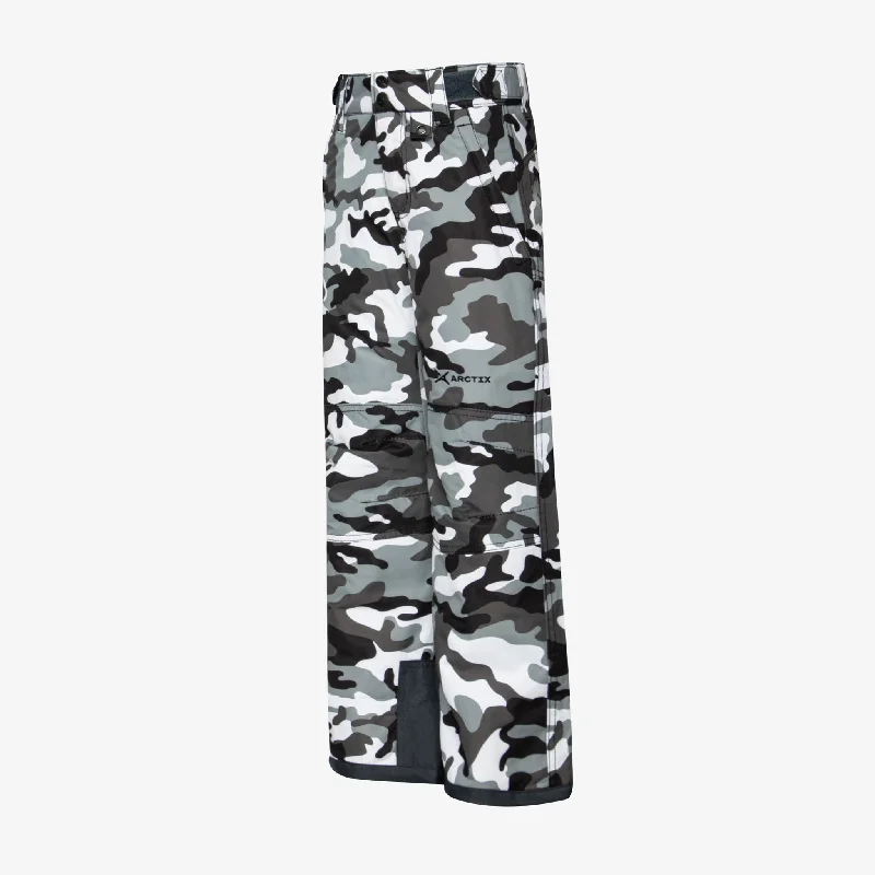 Kids Camo Snow Pants with Reinforced Knees and Seat