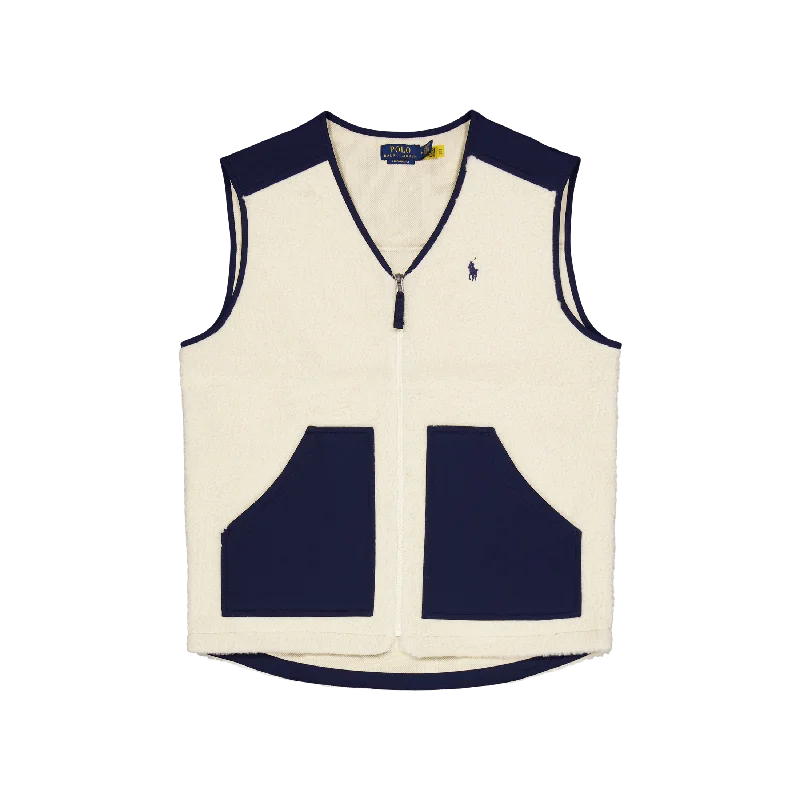 Wind-Blocking Hybrid Vest Wintercream /  Newport Navy