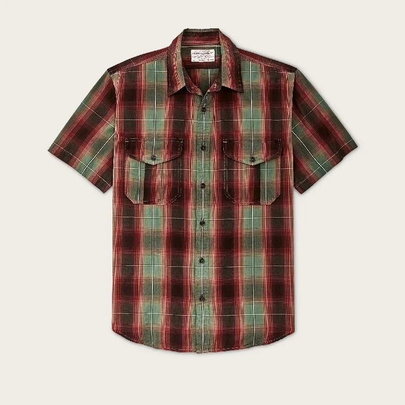 FILSON'S WASHED SHORT SLEEVE FEATHER CLOTH SHIRT