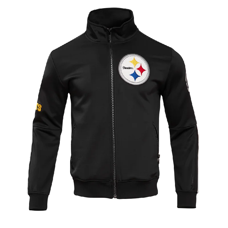 NFL PITTSBURGH STEELERS CLASSIC MEN'S DK TRACK JACKET (BLACK)