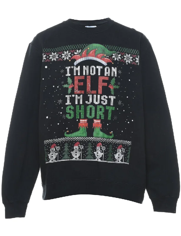 Festive Season Elf Design Christmas Sweatshirt - M