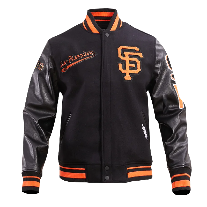 MLB SAN FRANCISCO GIANTS SCRIPT TAIL MEN'S RIB WOOL VARSITY (BLACK/ORANGE)