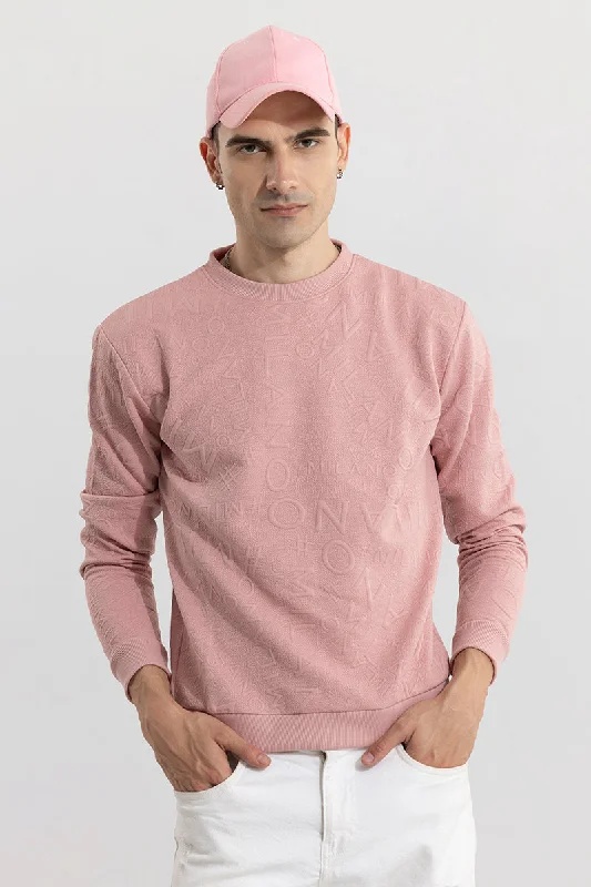 Embossed Words Pink Sweatshirt