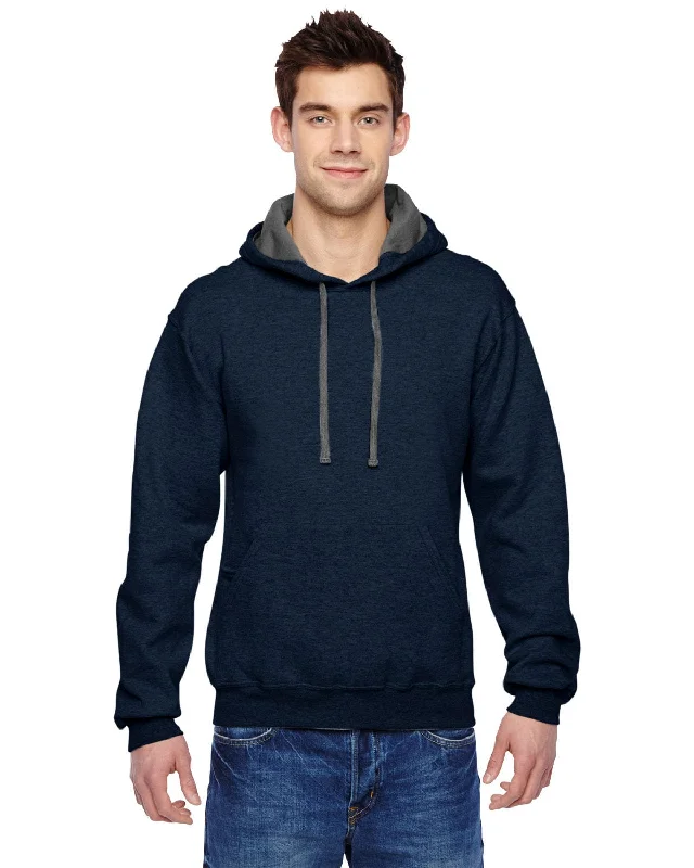 Fruit of the Loom Sofspun Hooded Sweatshirt | Indigo Heather