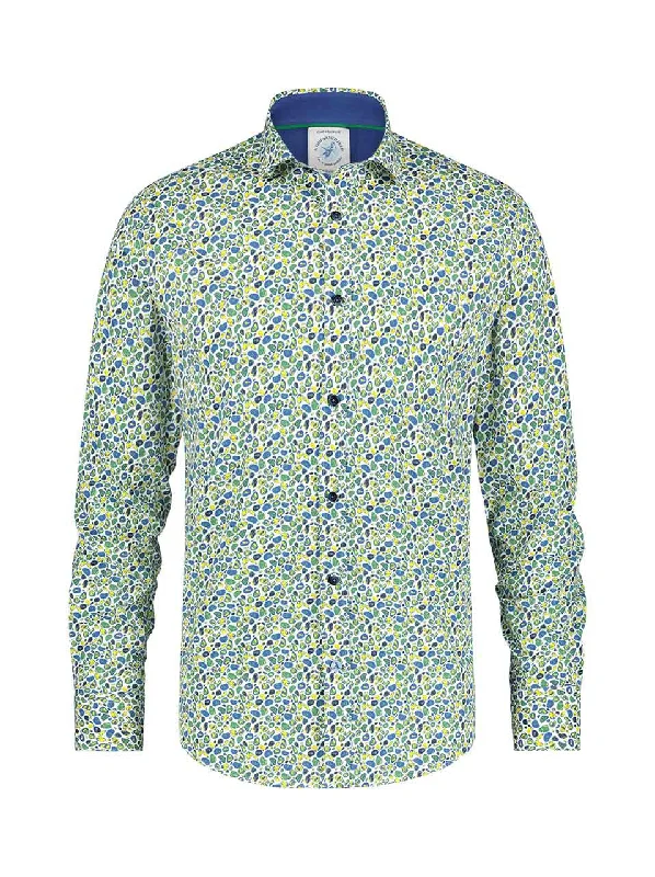 A Fish Named Fred Pebbles LS Casual Shirt Green Multi