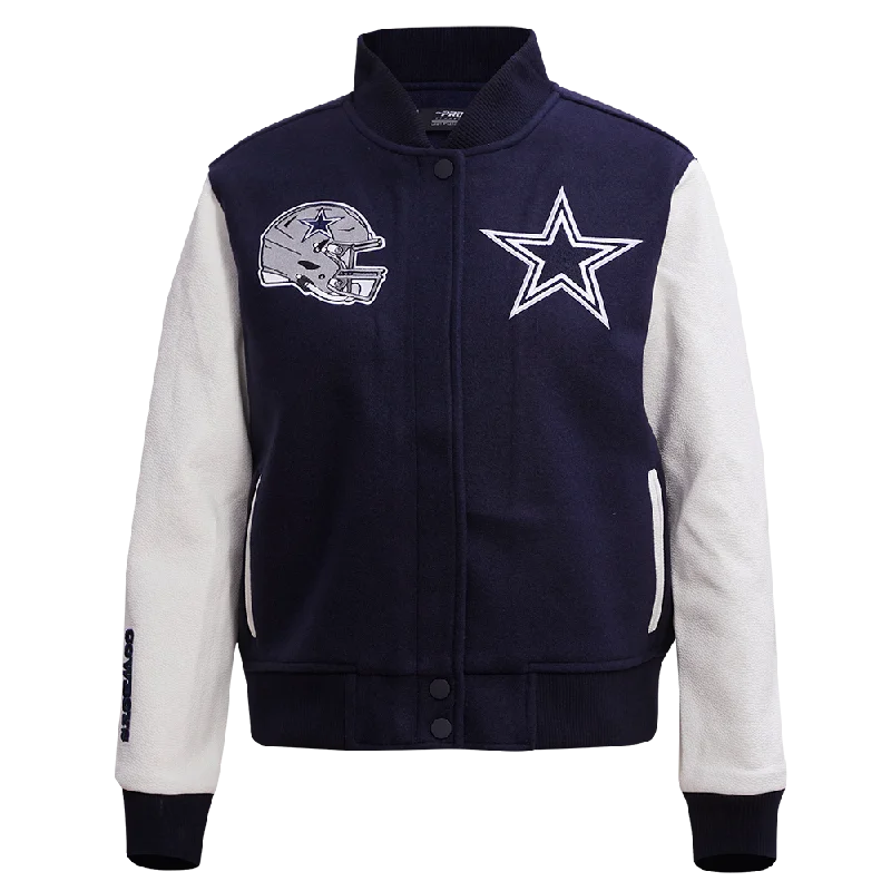 NFL DALLAS COWBOYS CLASSIC WOOL WOMEN'S VARSITY JACKET (MIDNIGHT NAVY/WHITE)