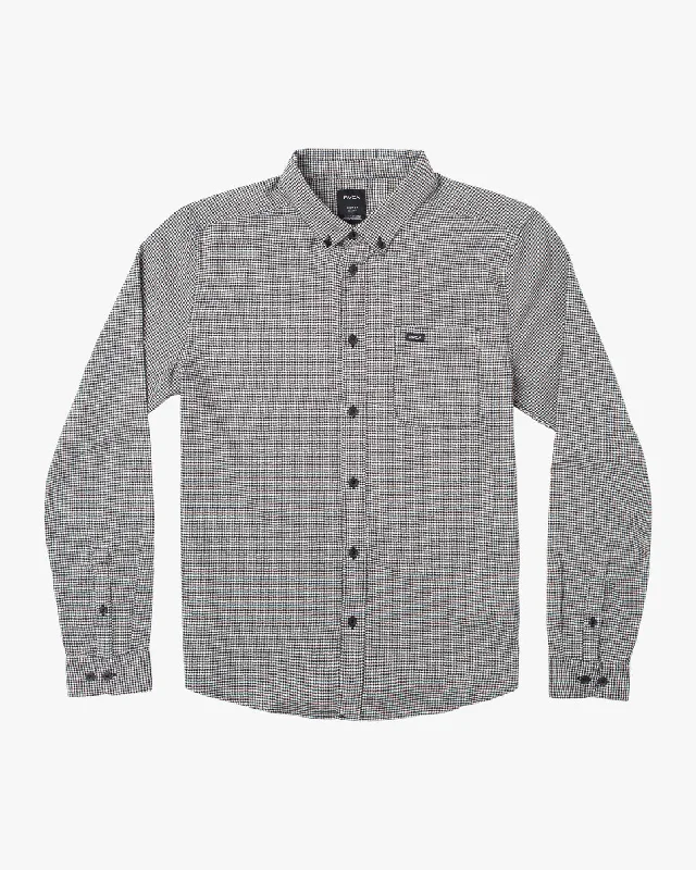 That'll Do Micro Check Long Sleeve Shirt - Black