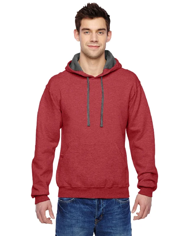 Fruit of the Loom Sofspun Hooded Sweatshirt | Brick Heather