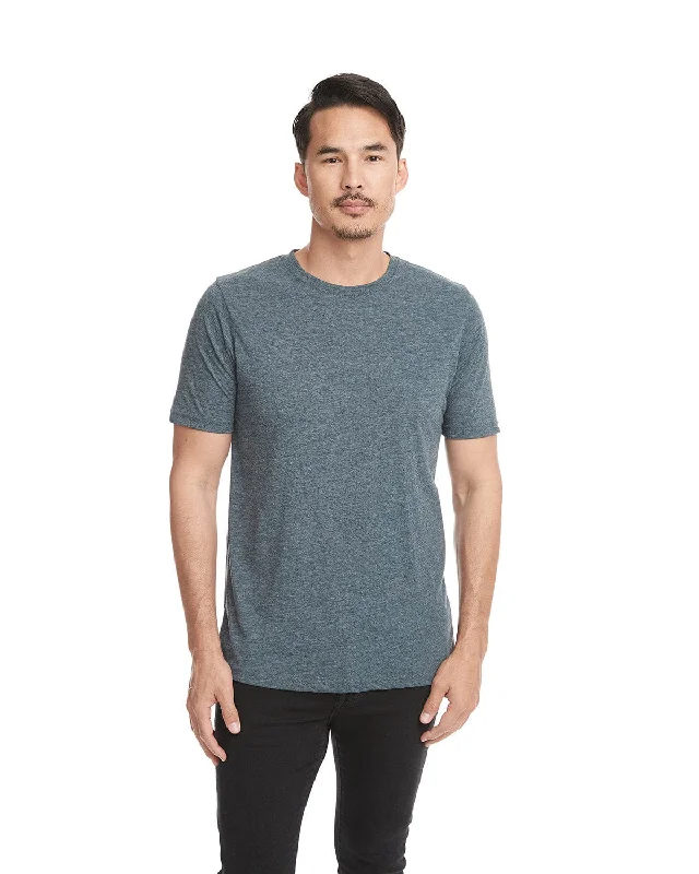 Next Level Mens Poly/Cotton Short Sleeve Crew T-Shirt | Indigo