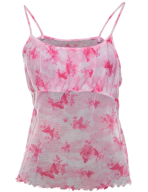 Floral Print Sheer Camisole - S