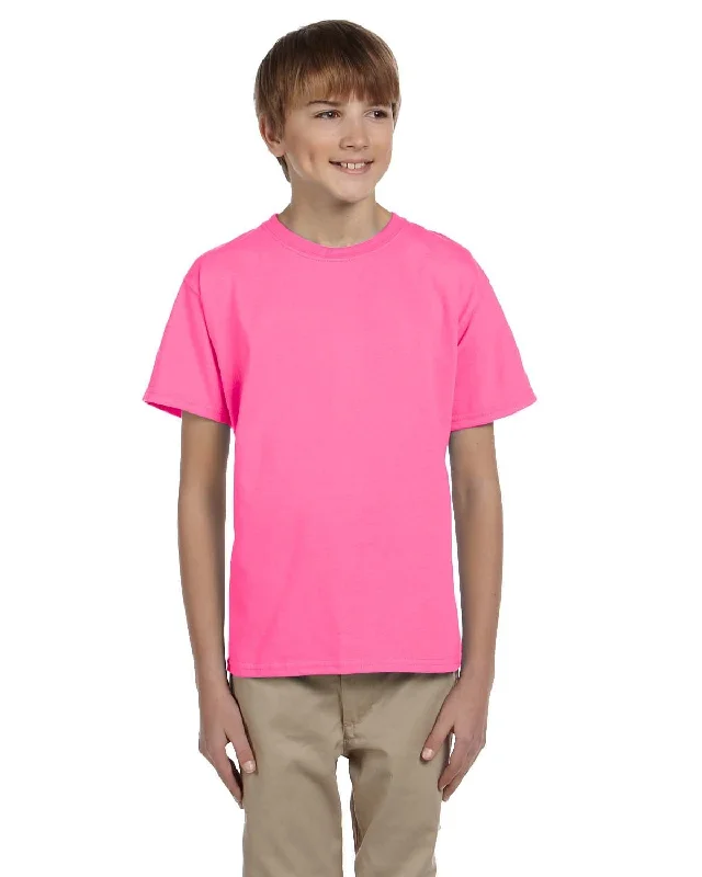 Fruit of the Loom Youth T-Shirt | Neon Pink