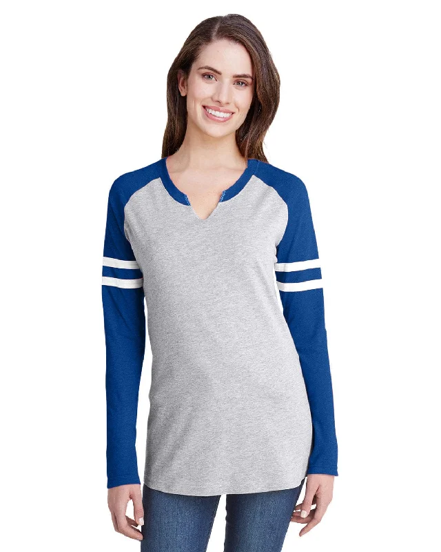 LAT Ladies Gameday Mash-Up Long Sleeve T-Shirt | Vn Hth/ Vn Ry/ W