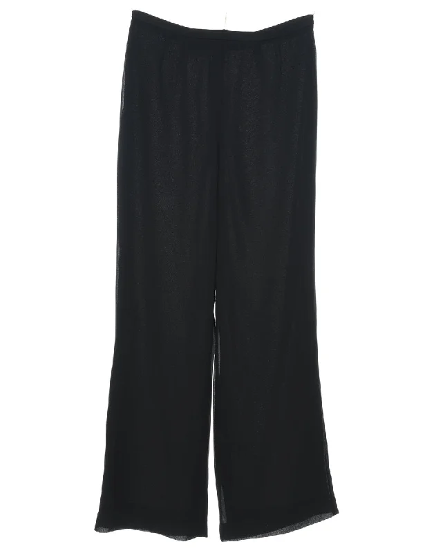 Flared Leg Black Trousers - W28 L30