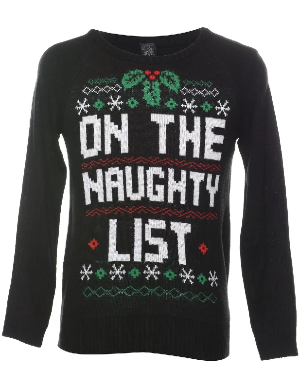 Festive Print Christmas Jumper - M