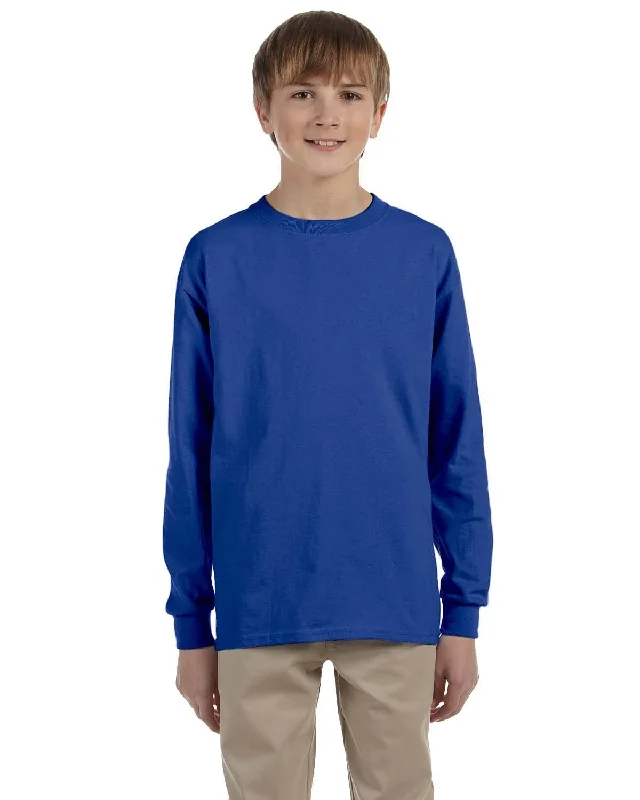 Jerzees Youth 5.6 oz. 50/50 Heavyweight Blend Long Sleeve T-Shirt | Royal