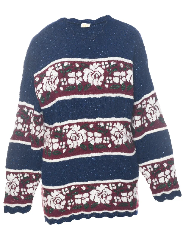 Floral Knit Jumper - S