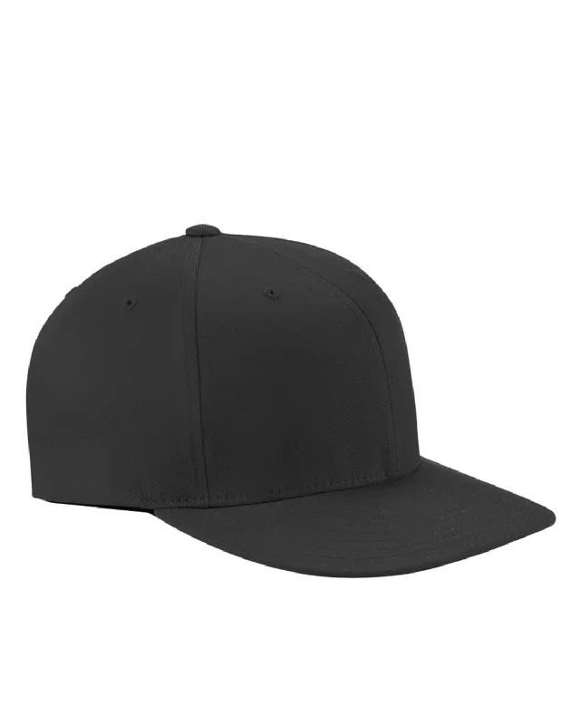 Yupoong Wooly Twill Pro Baseball On-Field Cap with Flat Bill | Black