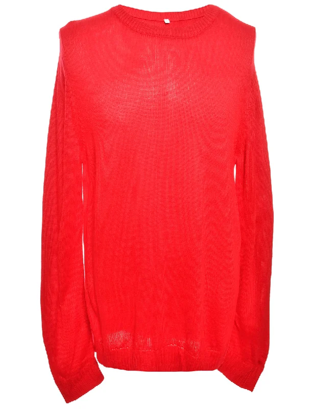 Fine Knit Red Jumper - XXL