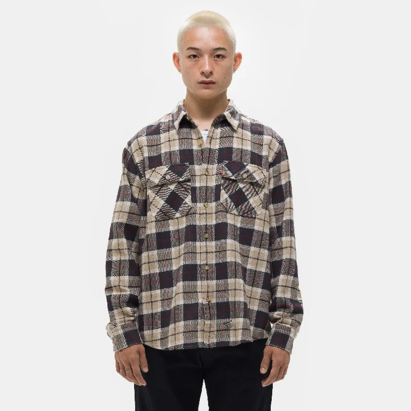 JJJJound Plaid Shirt in Black/Tan