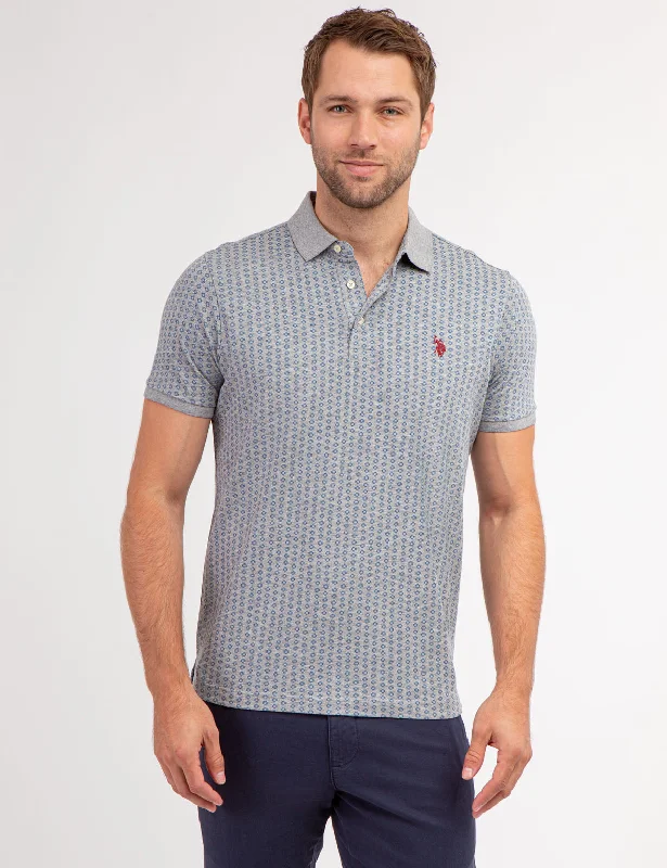 ALLOVER PRINTED JERSEY POLO SHIRT