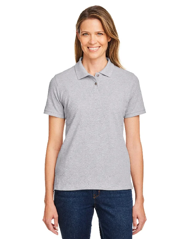 Harriton Ladies Cotton Pique Polo Shirt | Grey Heather