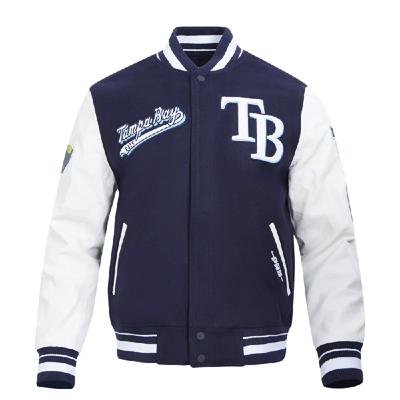 MLB TAMPA BAY RAYS SCRIPT TAIL MEN'S RIB WOOL VARSITY (MIDNIGHT NAVY/WHITE)