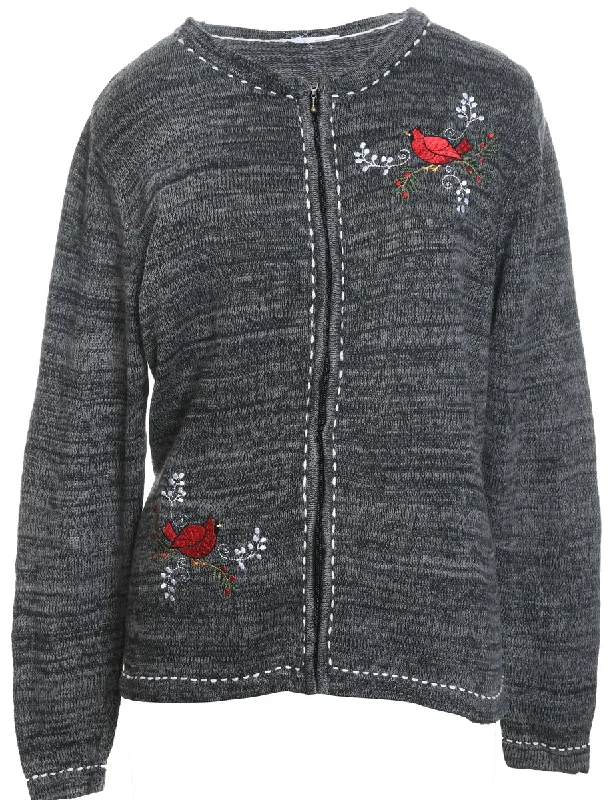 Festive Print Christmas Cardigan - M