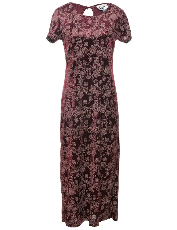 Floral Print Evening Dress - M