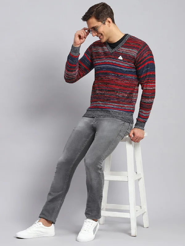 Men Multicolor Jaquard Wool blend Pullover