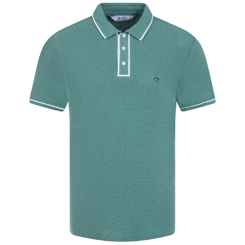 Archive Organic Cotton Earl Mesh Polo Oil Blue - AW23