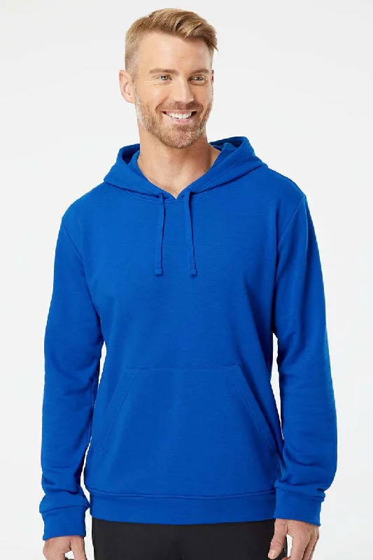 Adidas Mens Fleece Hooded Sweatshirt Hoodie w/ Pouch Pocket - Collegiate Royal Blue