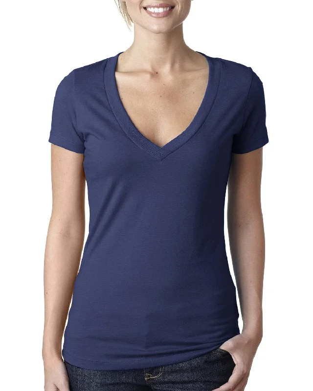 Next Level Ladies CVC Deep V-Neck Tee | Storm