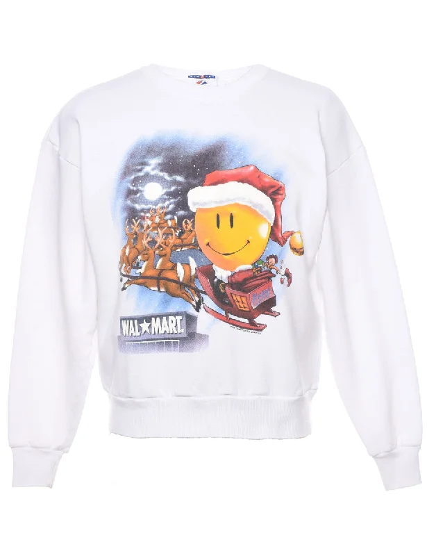 Festive Print Christmas Sweatshirt - L