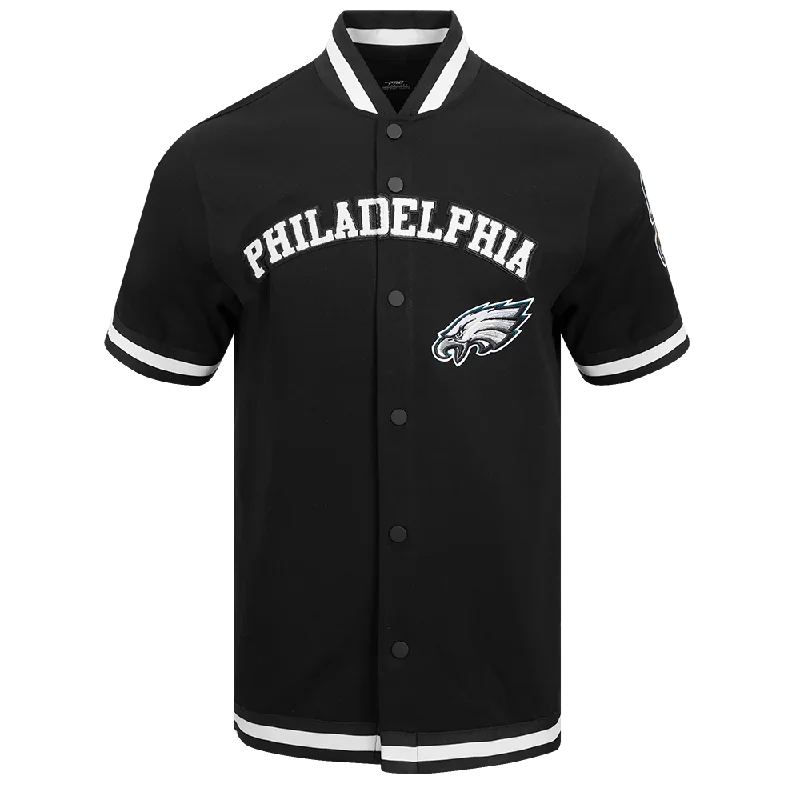 NFL PHILADELPHIA EAGLES CLASSIC MEN'S WARM UP JACKET (BLACK)