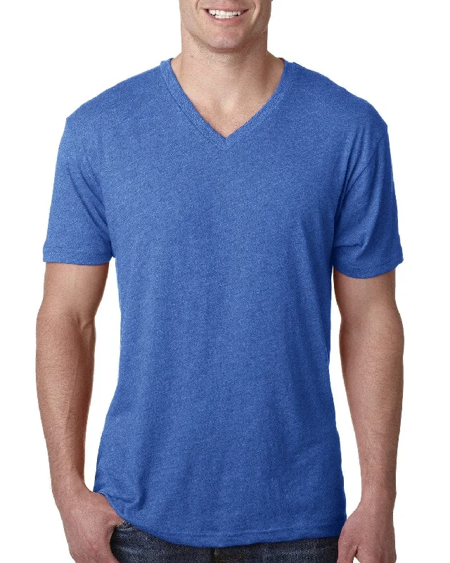 Next Level Mens Triblend V-Neck Tee | Vintage Royal