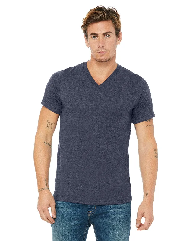 Bella+Canvas Unisex V-Neck T-Shirt | Heather Navy