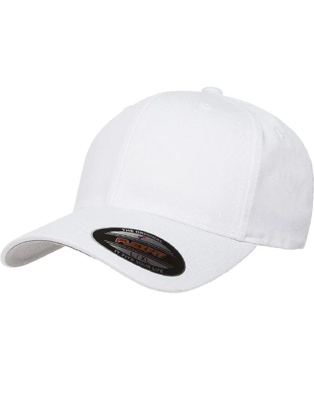 Yupoong 6-Panel Structured Mid-Profile Cap | White