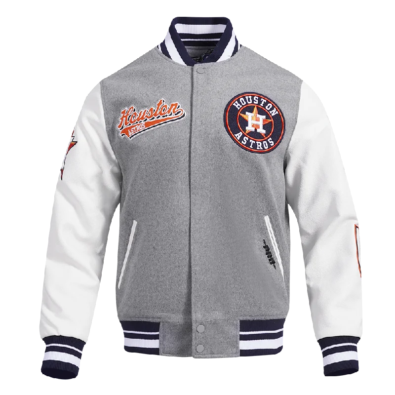 MLB HOUSTON ASTROS SCRIPT TAIL MEN'S RIB WOOL VARSITY (HEATHER GREY/WHITE/MIDNIGHT NAVY)