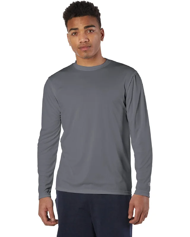 Champion Double Dry Long Sleeve T-Shirt | Stone Gray