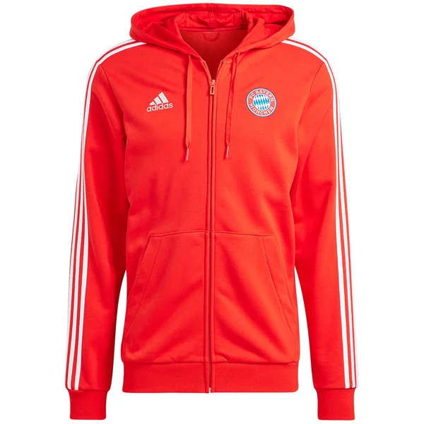 adidas Bayern Munich DNA Full Zip Hoodie 23/24 (Red/White)