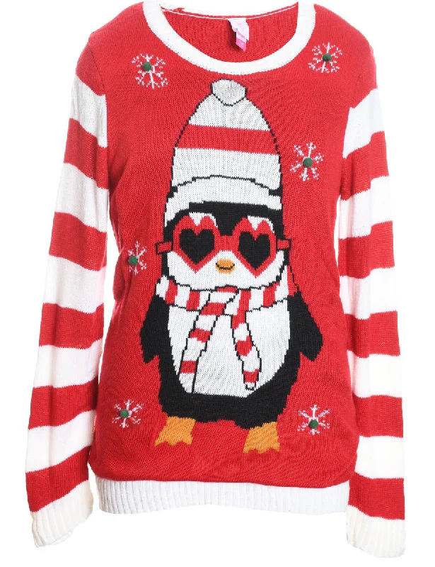 Festive Print Christmas Jumper - XL