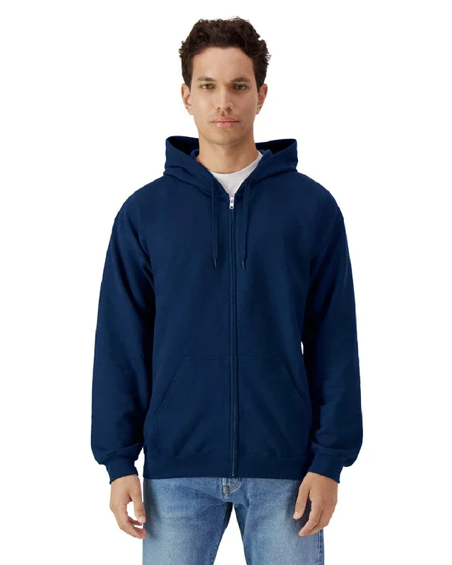 Gildan Softstyle Fleece Full-Zip Hooded Sweatshirt | Navy