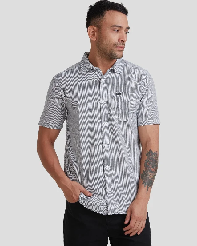 Endless Seersucker Short Sleeve Shirt - Navy Marine