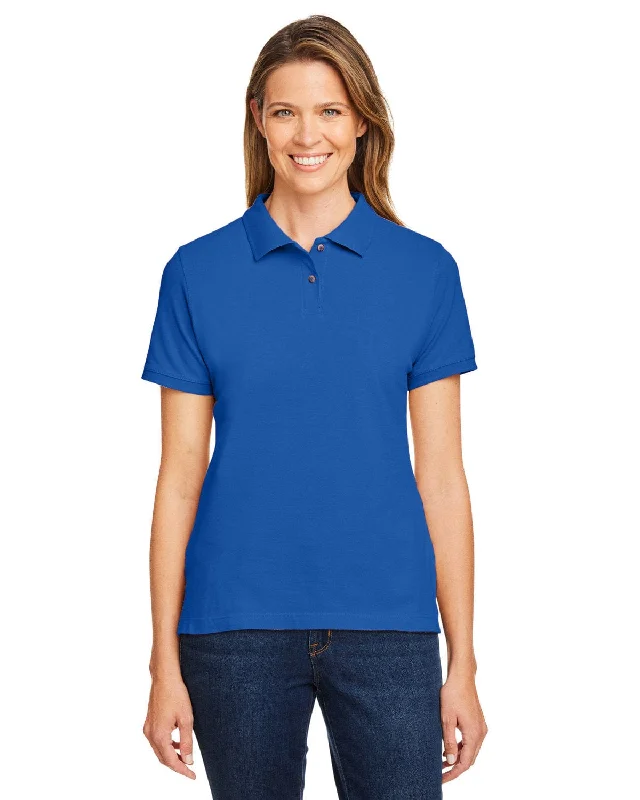 Harriton Ladies Cotton Pique Polo Shirt | True Royal