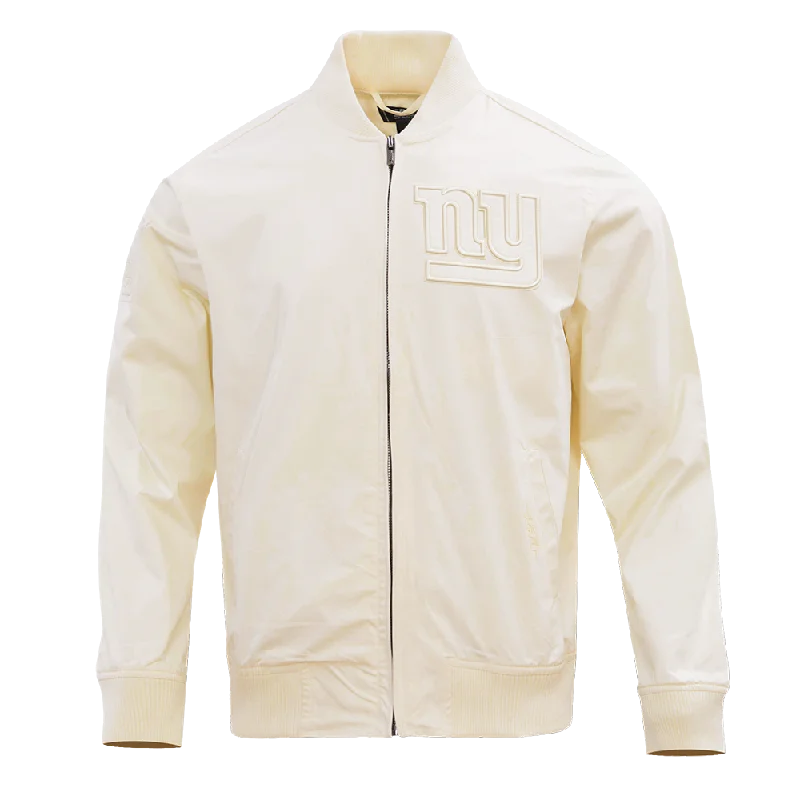 NFL NEW YORK GIANTS NEUTRAL MEN'S TWILL JACKET (EGGSHELL)