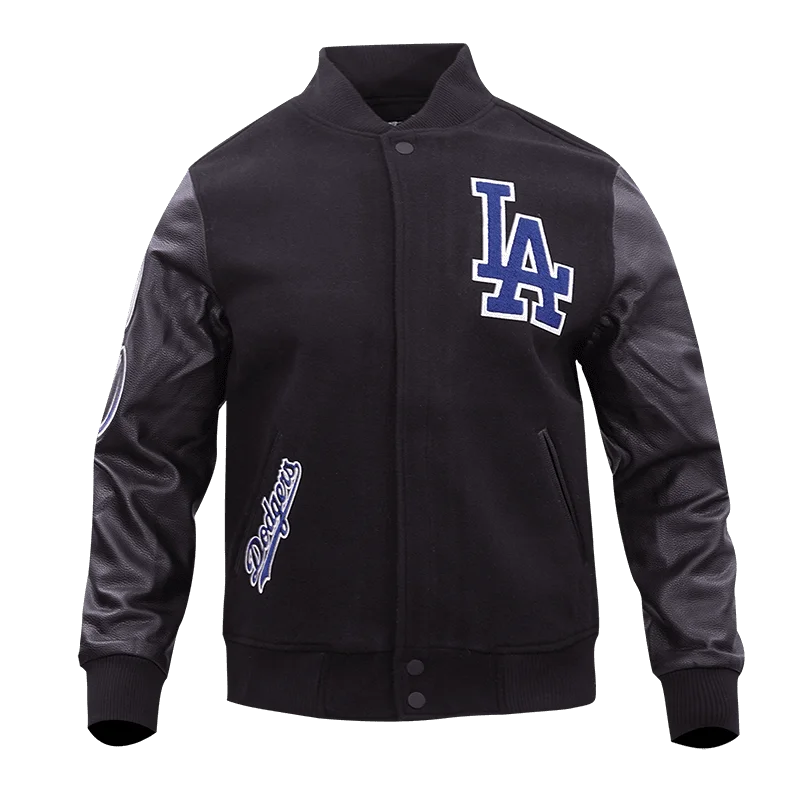 MLB LOS ANGELES DODGERS CLASSIC WOOL MEN'S VARSITY JACKET (BLACK)